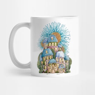 Whimsical Houses Abstract Mug